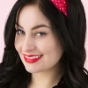 Adelaide Polkadot Elastische Haarband In Rood-Banned Retro Shop