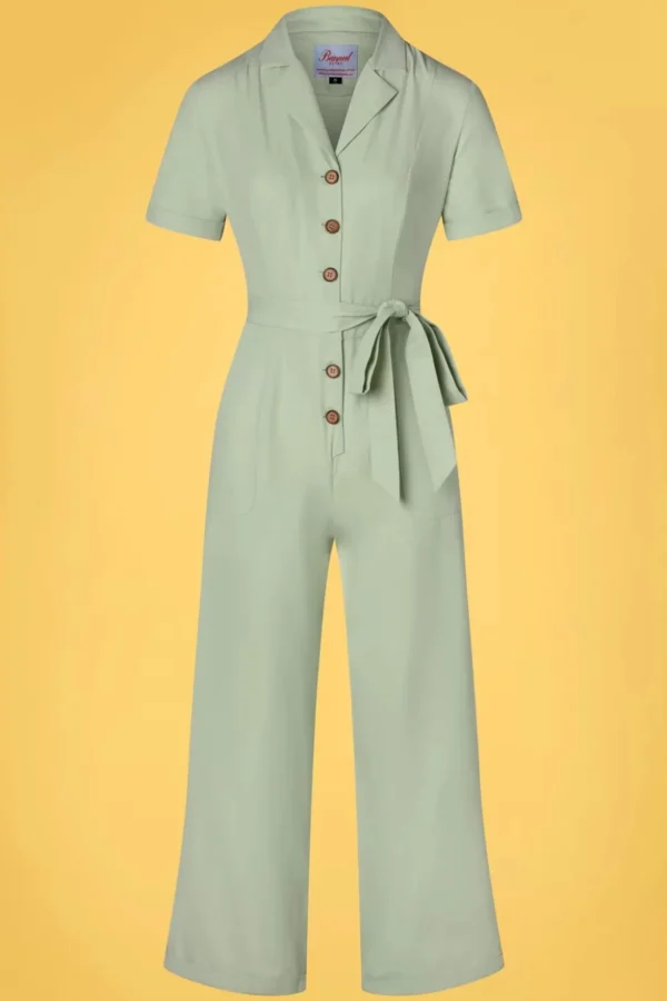 Adventure Ahead Jumpsuit In Groen-Banned Retro Cheap