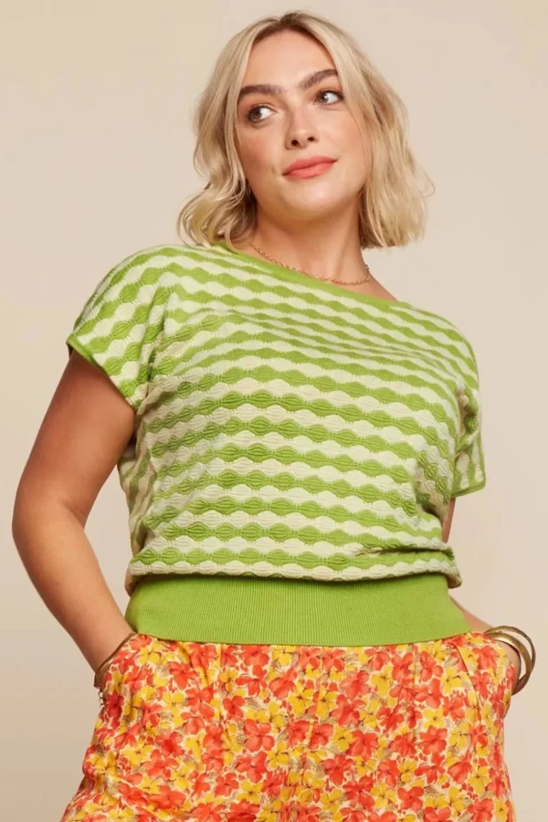 Ann Turtle Top In Macaw Groen-King Louie Clearance