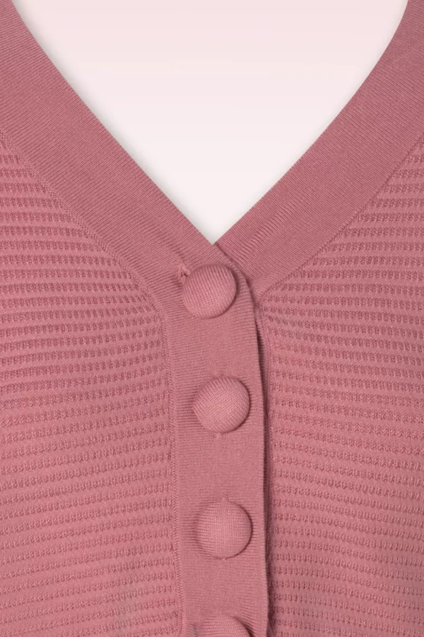 Ariane Getextureerd Gebreid Cropped Vest In Roze-Vixen Best Sale