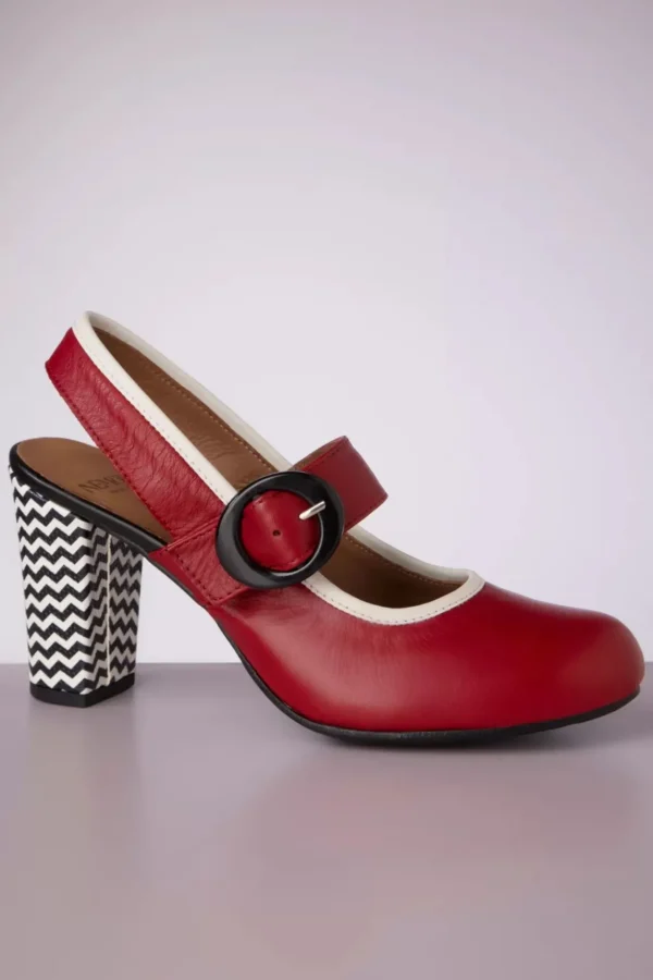 Arrow Leather Slingback Pumps In Rood-Nemonic Flash Sale