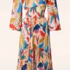 Aurora Tropical Midi Jurk In Multi-Traffic People Best Sale