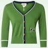 Beach Glasses Cardigan In Groen-Banned Retro Online