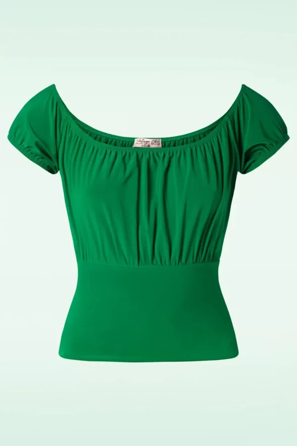 Belinda Off-Shoulder Top In Groen-Vintage Chic for Topvintage Best Sale