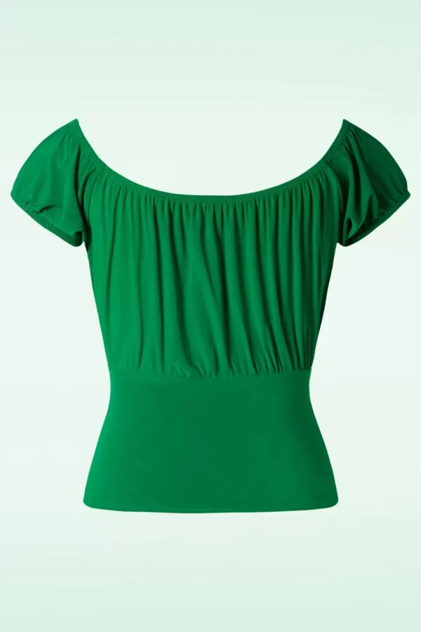 Belinda Off-Shoulder Top In Groen-Vintage Chic for Topvintage Best Sale