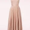 Bella Geplooide Maxi Jurk In Blush Pink-Closet London Sale