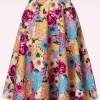 Bloemen Swingrok In Roze-Banned Retro New