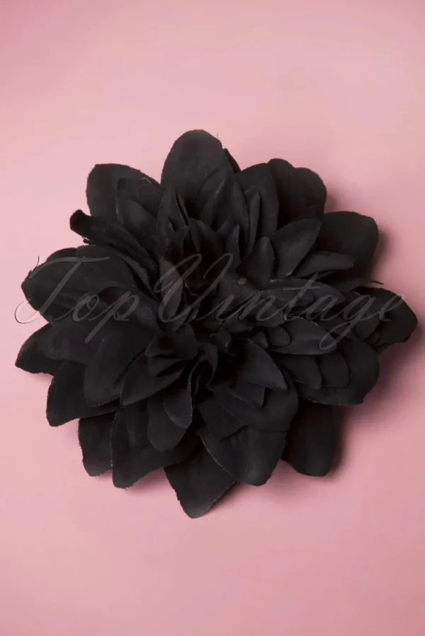 Bloemenhaarclip En Broche In Zwart-ZaZoo Cheap