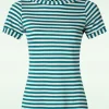 Boatneck Top Chopito Stripe In Ponderosa Groen-King Louie Clearance