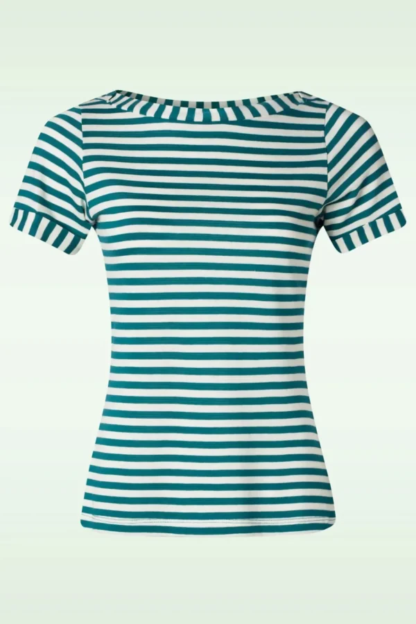 Boatneck Top Chopito Stripe In Ponderosa Groen-King Louie Clearance