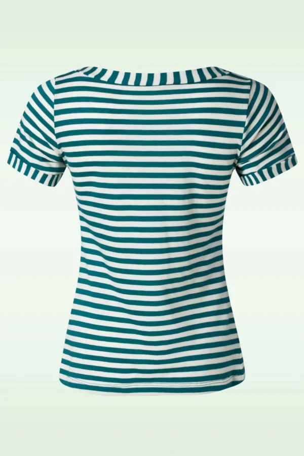 Boatneck Top Chopito Stripe In Ponderosa Groen-King Louie Clearance