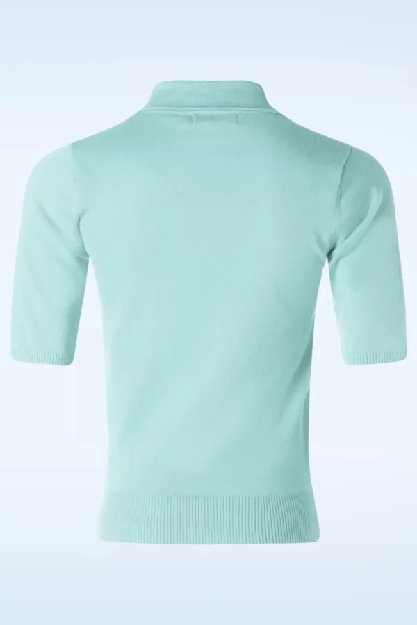 Bow Delight Jumper In Pastel Blauw-Banned Retro Sale