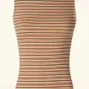 Boxy Stripe Turtle Top In Ponderosa Groen-King Louie Outlet