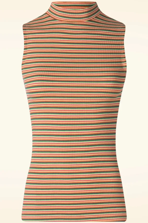 Boxy Stripe Turtle Top In Ponderosa Groen-King Louie Outlet