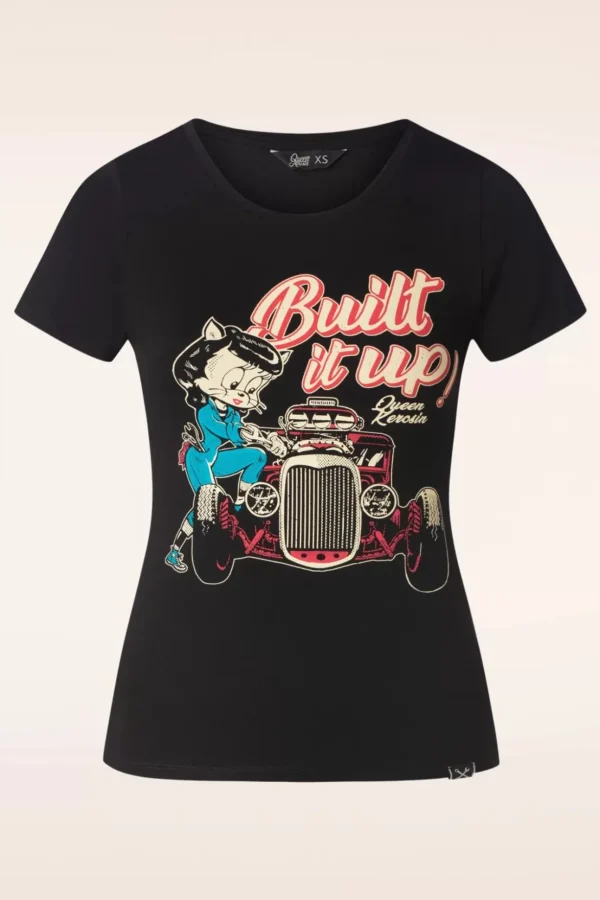 Build It Up T-Shirt In Zwart-Queen Kerosin New