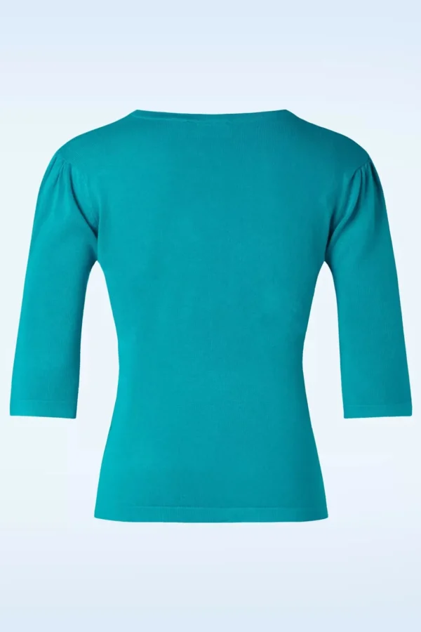 Butterfly Gebreide Trui In Turquoise-Vixen Clearance