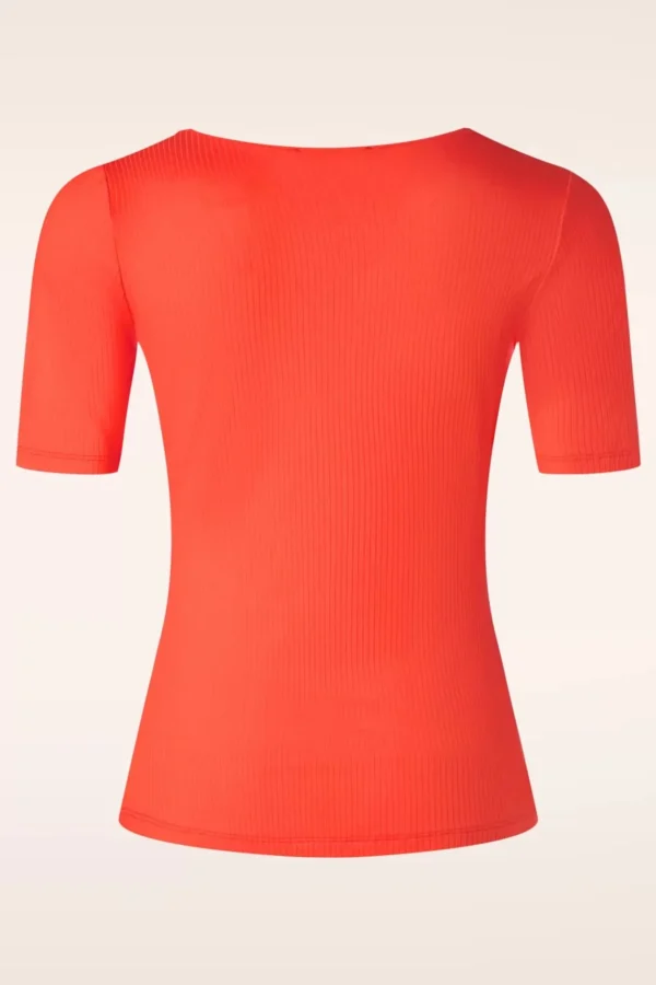 Carice Uni Rib Top In Zon Oranje-King Louie Flash Sale