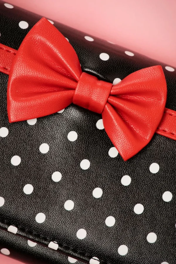 Carla Bow Polka Portemonnee In Zwart En Rood-Banned Retro Cheap