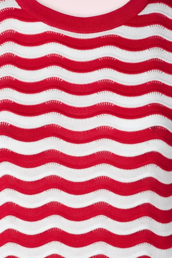 Catching Waves Jumper In Rood-Banned Retro Best Sale