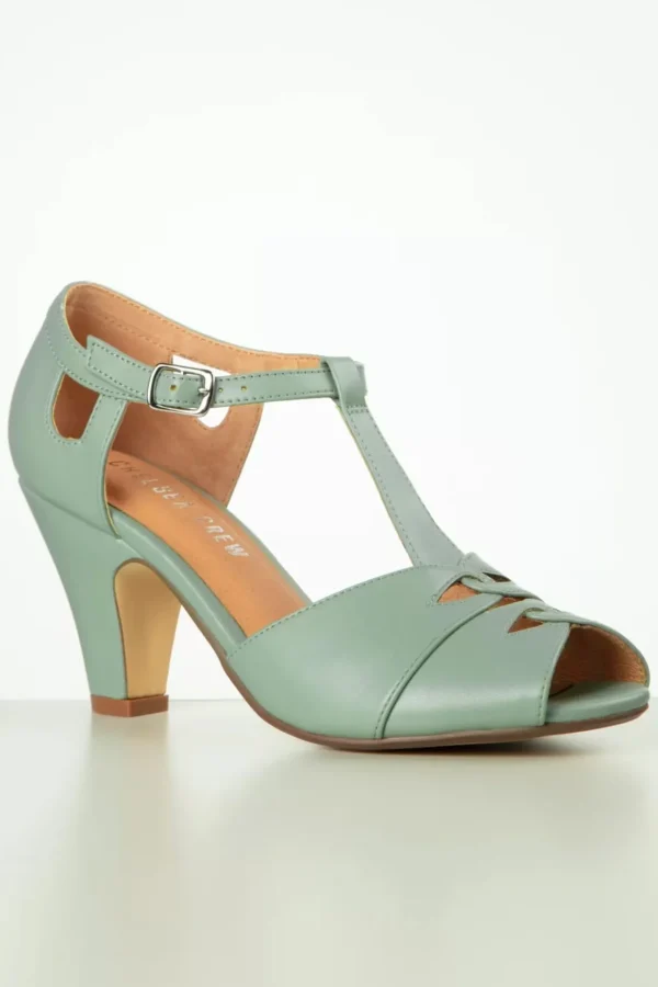 Catherina T-Strap Pumps In Mintgroen-Chelsea Crew Best Sale