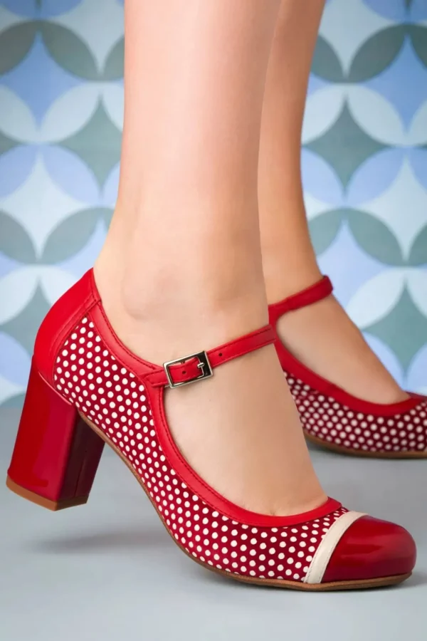 Charol Lederen Mary Jane Pumps In Rood-Nemonic Cheap