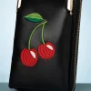 Cherry Pie Crossbody Telefoontasje In Zwart-Banned Retro Hot