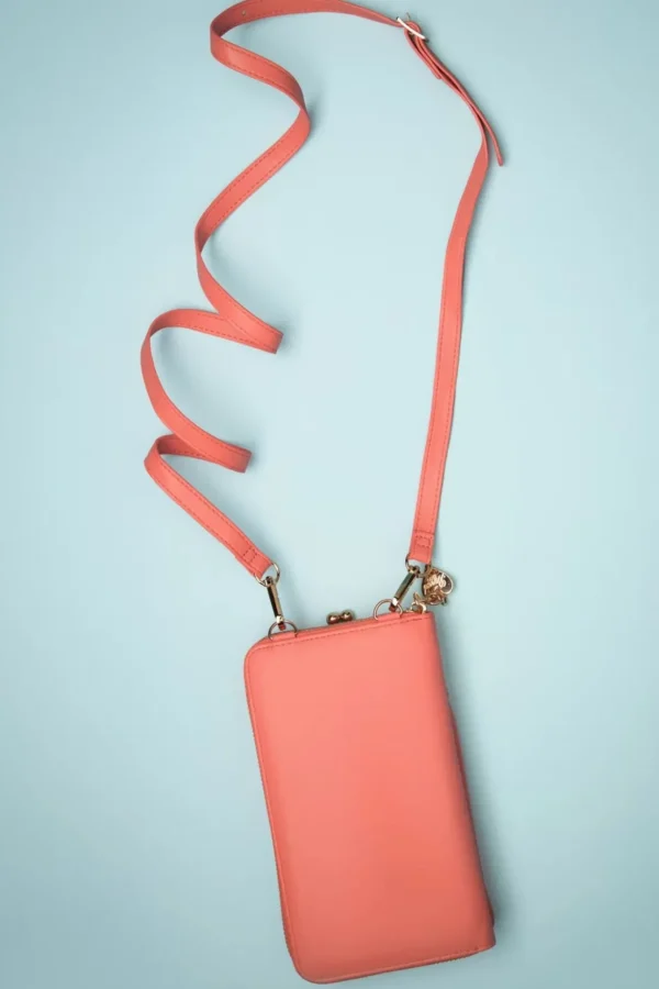 Cherry Pie Crossbody Telefoontasje In Koraalroze-Banned Retro Cheap