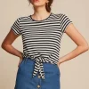 Chopito Stripe Knot T-Shirt In Zwart-King Louie Sale