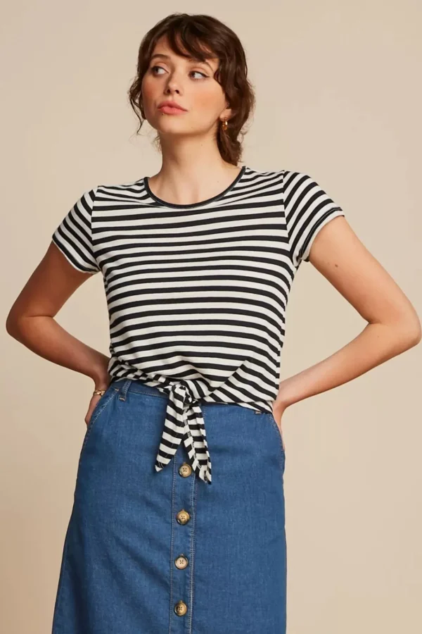 Chopito Stripe Knot T-Shirt In Zwart-King Louie Sale