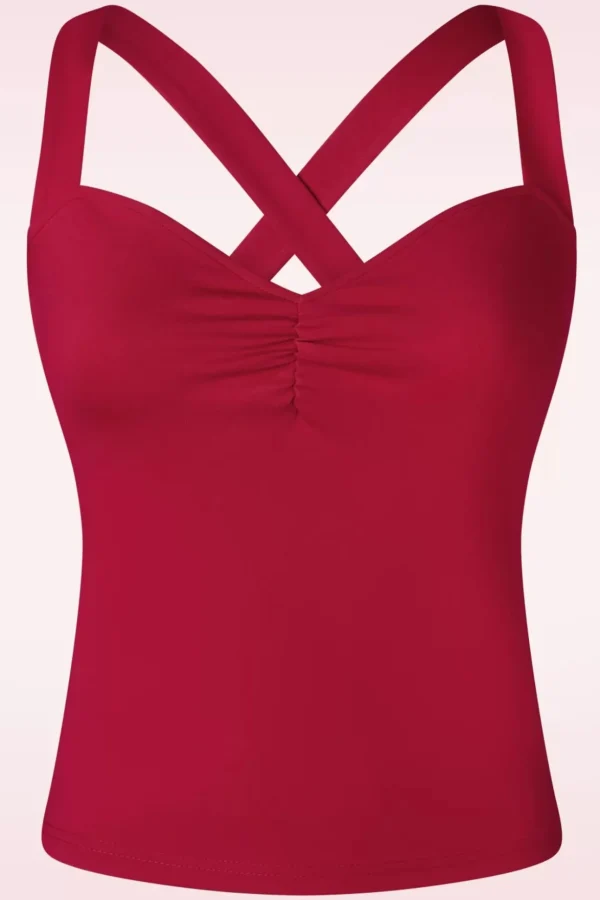 Cindy Cross Back Top In Rood-Vixen Fashion