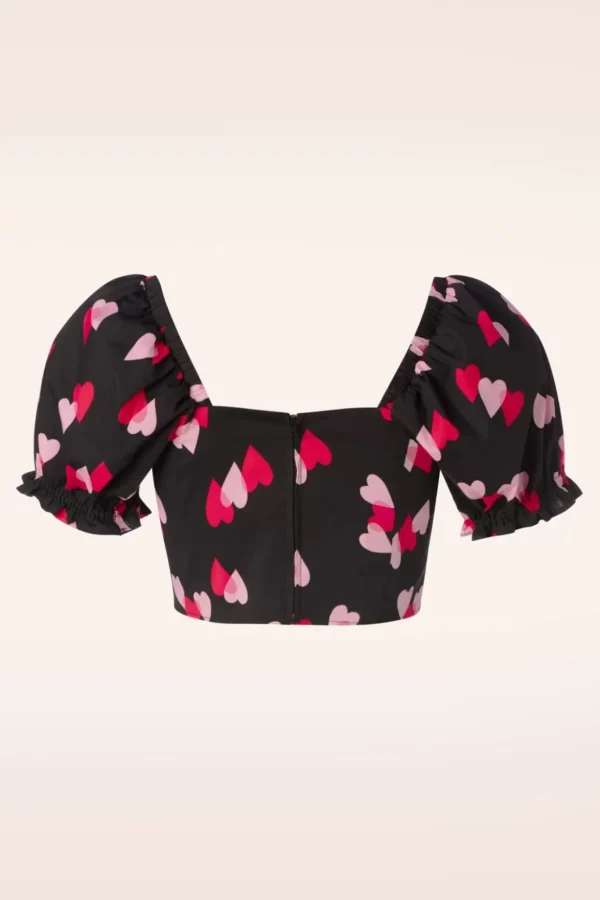 Confetti Crop Top In Zwart-Bunny Hot