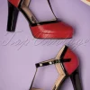 Country Rose Pumps In Rood-Banned Retro Hot