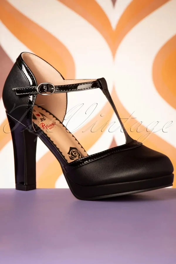 Country Rose Pumps In Zwart-Banned Retro Best