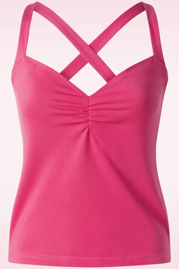 Cross Back Top In Fuchsia-Vixen New