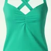 Cross Back Top In Turquoise-Vixen Flash Sale