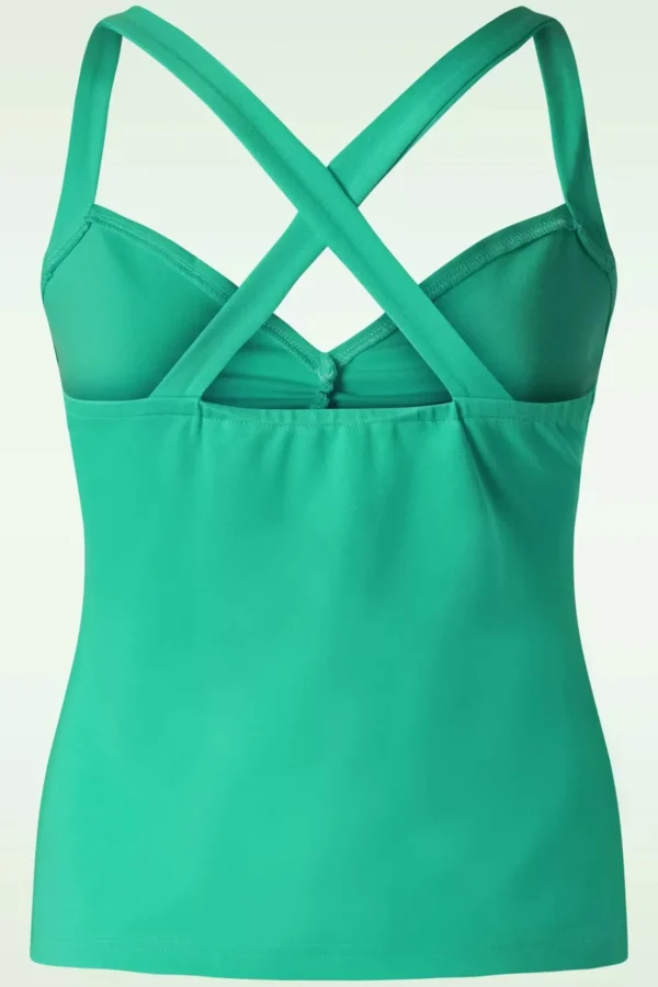 Cross Back Top In Turquoise-Vixen Flash Sale