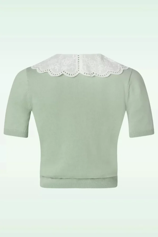 Cutie Cardigan In Seafoam Groen-Banned Retro Best