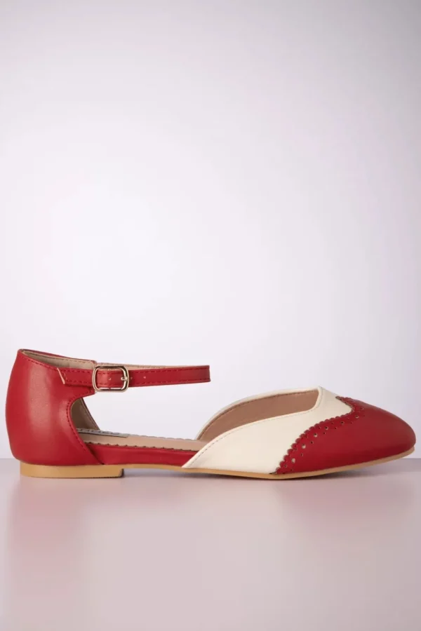 Dapper Dancemates Platte Schoentjes In Rood-Banned Retro Sale