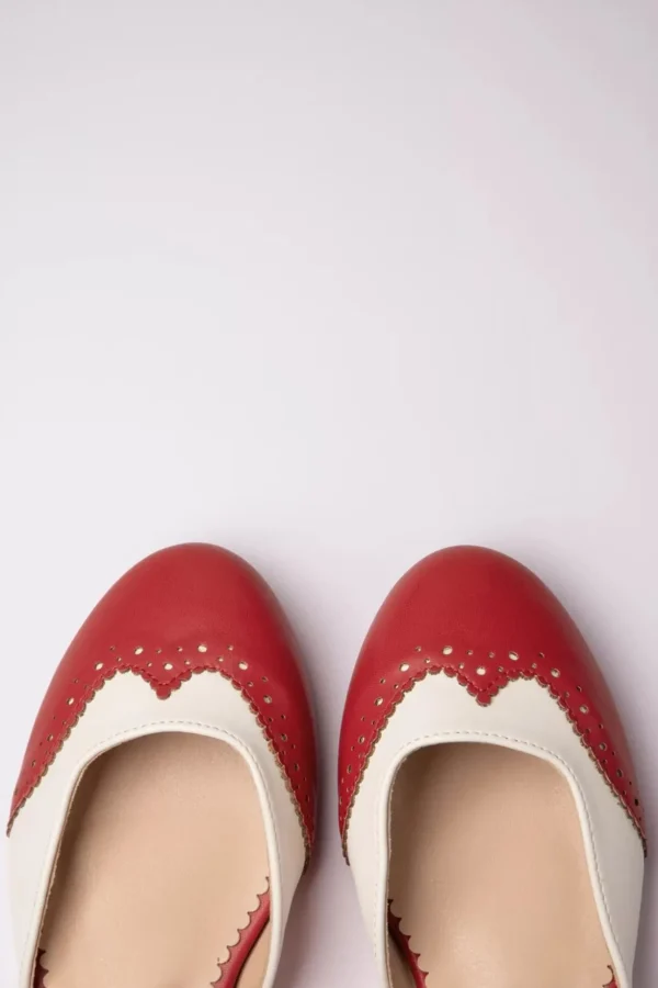 Dapper Dancemates Platte Schoentjes In Rood-Banned Retro Sale