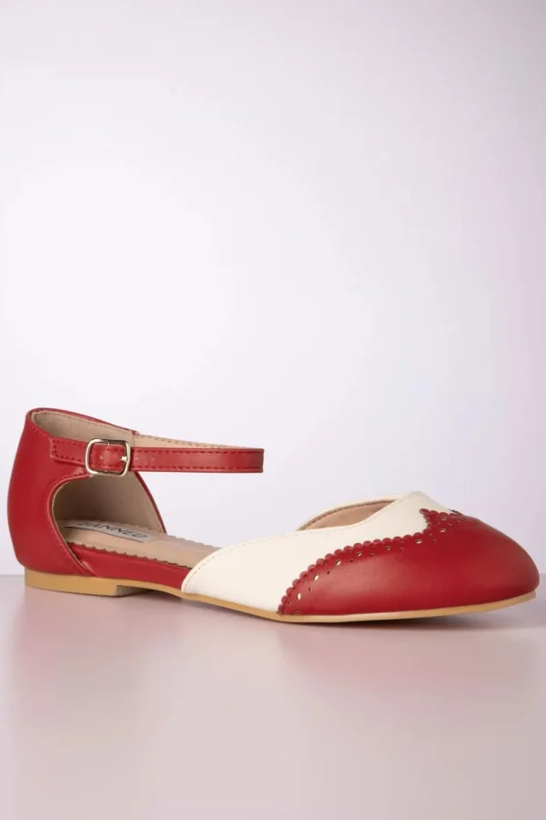 Dapper Dancemates Platte Schoentjes In Rood-Banned Retro Sale