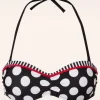 Debra Halterbikinitop Met Polkadotstrepen In Zwart En Wit-Belsira Store