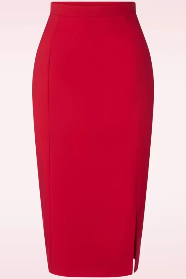 Dianne Pencil Rok In Rood-Glamour Bunny Business Babe Best