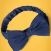 Dionne Bow-Hoofdband In Marineblauw-Banned Retro Store