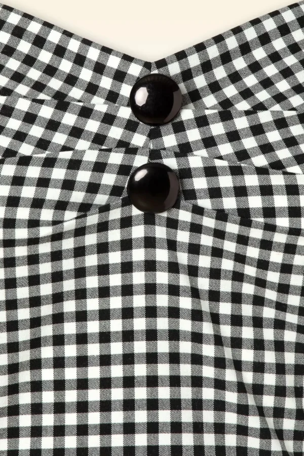 Dolores Gingham Top In Zwart En Wit-Collectif Clothing Discount