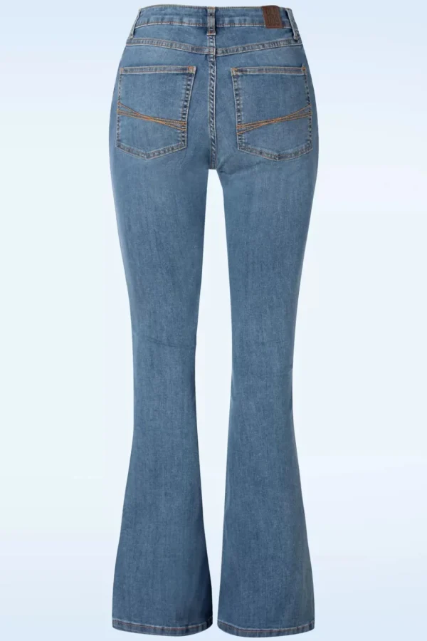 Dora Flared Broek In Lichtblauwe Denim Wassing-Cloud9 Store