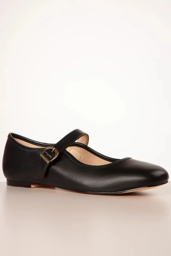 Dora Mary Jane Ballerina's In Zwart-Chelsea Crew Discount