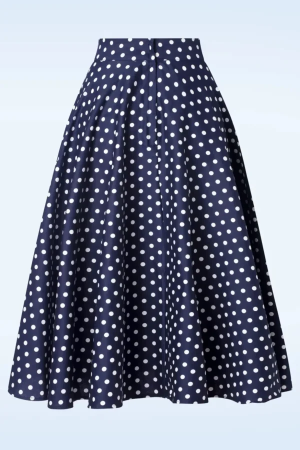 Dot Days Swing Rok In Navy-Banned Retro Cheap