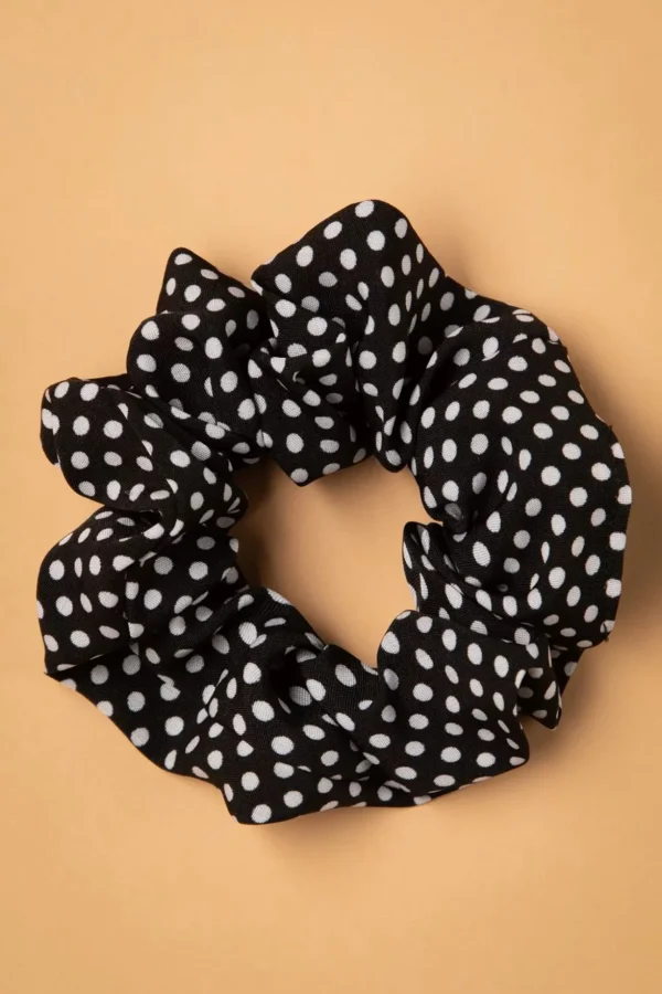 Dotty Scrunchie In Zwart-Banned Retro Flash Sale