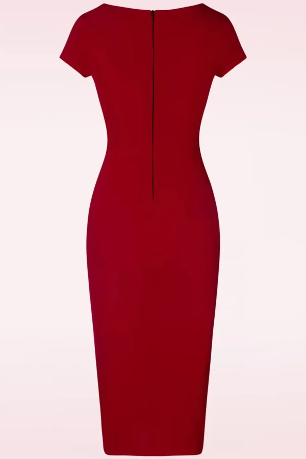 Effen Jurk In Rood-Vintage Chic for Topvintage Clearance