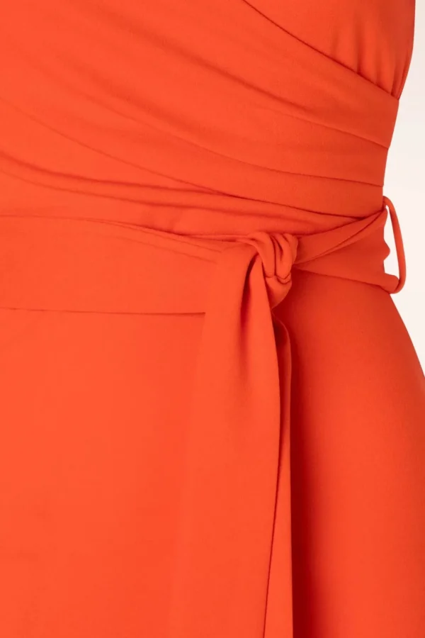 Evie Pencil Jurk In Oranje-Vintage Chic for Topvintage Online